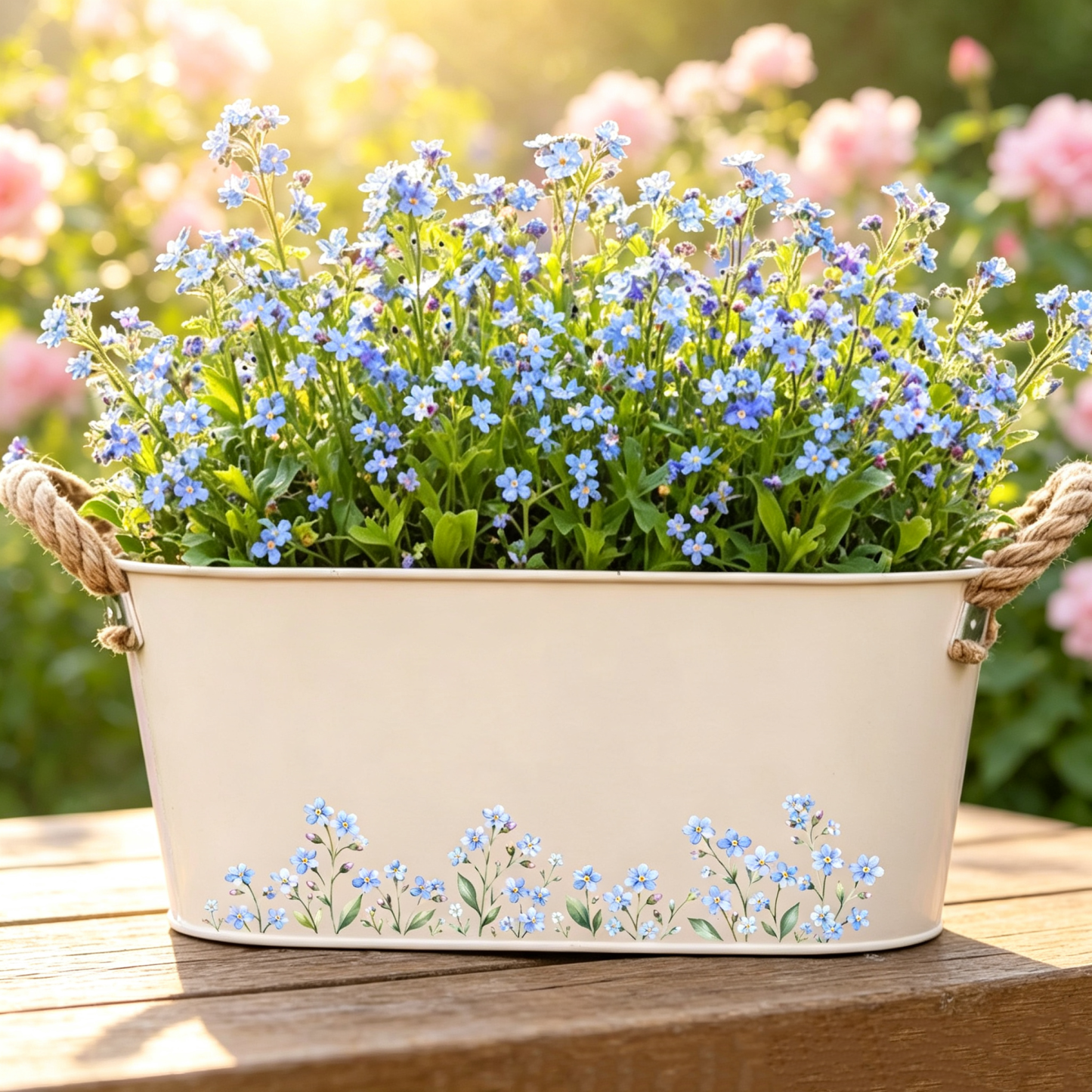 Personalized Memorial Planter, Forget Me Not Flower Pot, Custom Sympathy Gift, In Memory Garden Decor, Remembrance Gift for Loved Ones