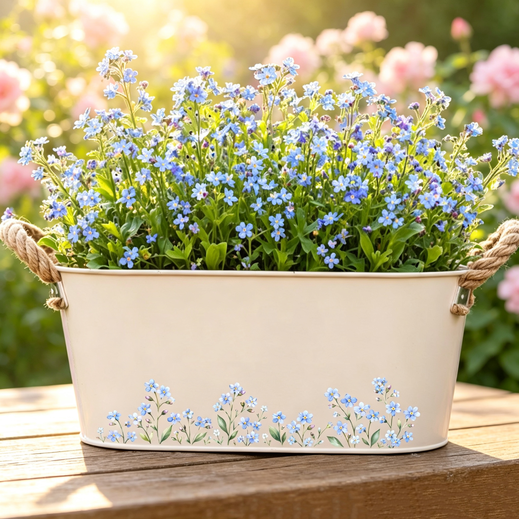 Personalized Memorial Planter, Forget Me Not Flower Pot, Custom Sympathy Gift, In Memory Garden Decor, Remembrance Gift for Loved Ones