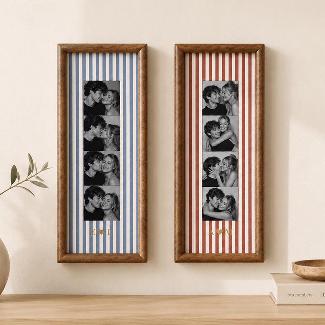 Personalized Photo Strip Frame – Custom Photo Booth Keepsake for Couples