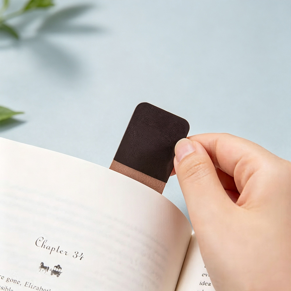 Personalized Magnetic Leather Bookmark with Name, Book Castle Night View Bookmark Clip, Gift for Book Lovers & Readers