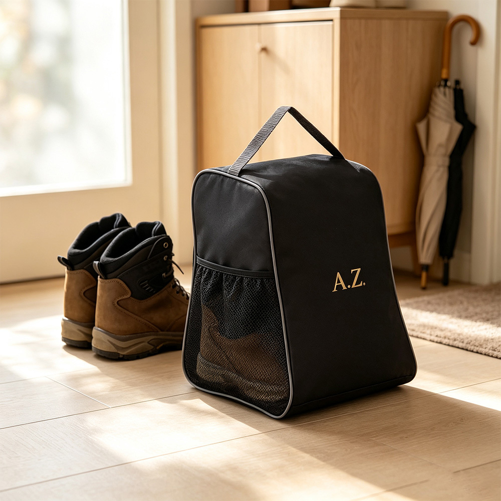 Personalized Hiking Boot Bag, Custom Embroidered Shoe Storage Bag, Outdoor Travel Gear Organizer, Hiking Gift for Men, Camping Accessories