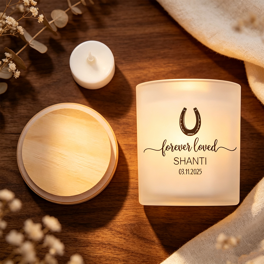 Personalized Pet Memorial LED Candle Jar with Name & Date, Forever Loved Pet Loss Sympathy Gift