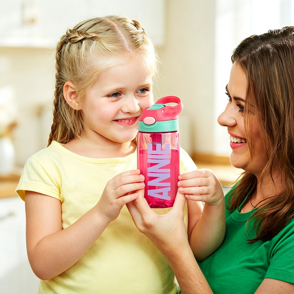 Personalized Kids Water Bottle with Name, Leakproof Tumbler with Straw for School, Daycare, Camping & Outdoor Activities Gift for Boys and Girls