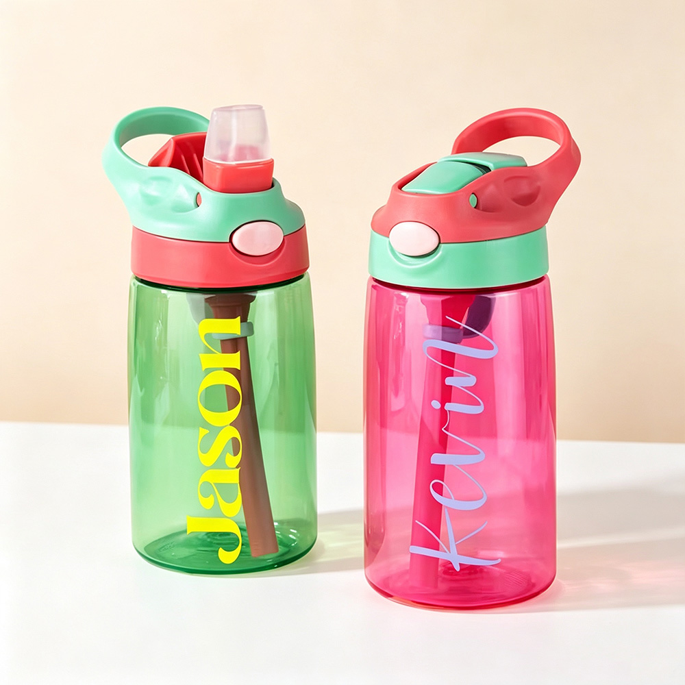 Personalized Kids Water Bottle with Name, Leakproof Tumbler with Straw for School, Daycare, Camping & Outdoor Activities Gift for Boys and Girls