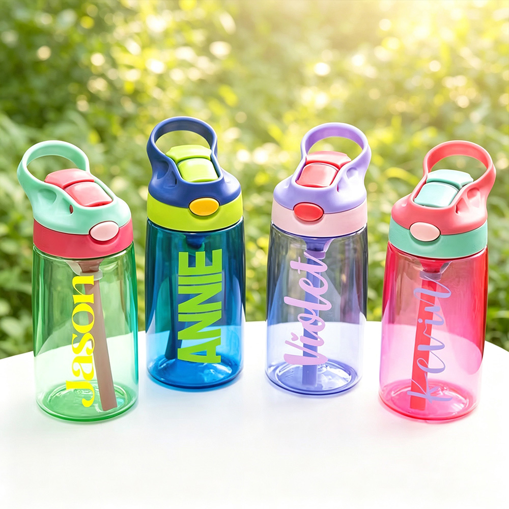 Personalized Kids Water Bottle with Name, Leakproof Tumbler with Straw for School, Daycare, Camping & Outdoor Activities Gift for Boys and Girls