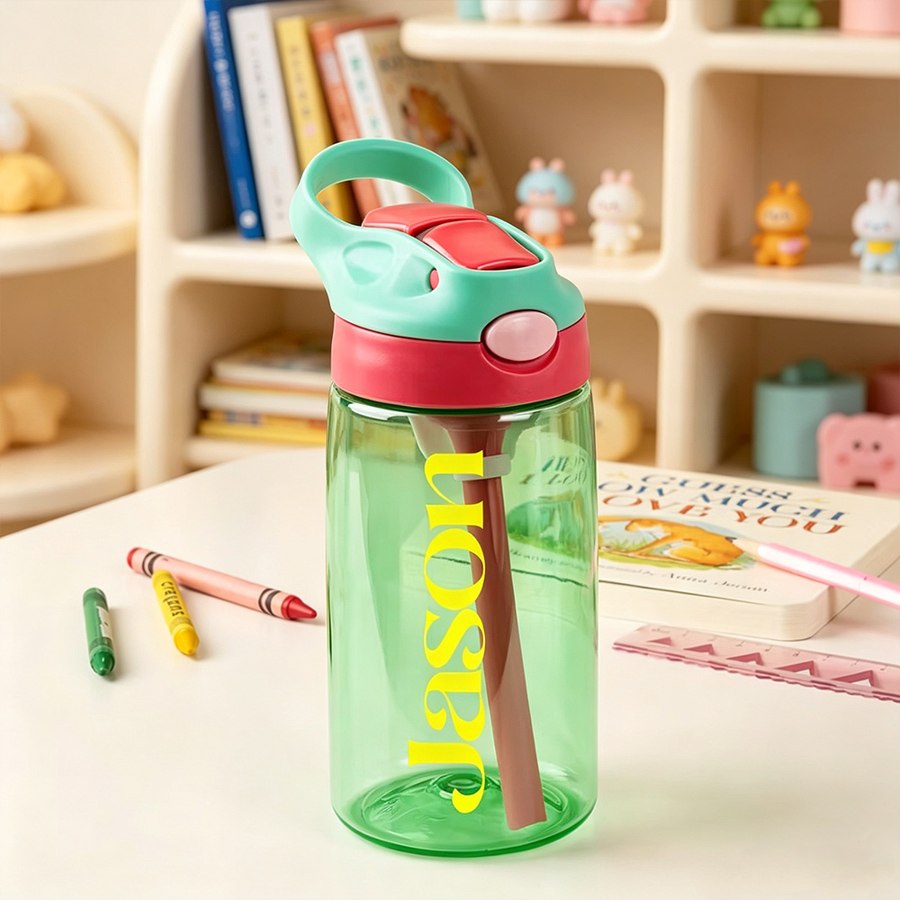 Personalized Kids Water Bottle with Name, Leakproof Tumbler with Straw for School, Daycare, Camping & Outdoor Activities Gift for Boys and Girls