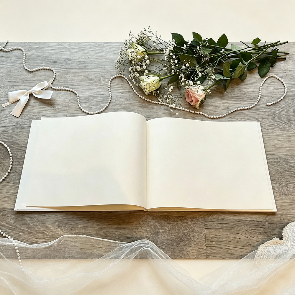 Personalized Wedding Guest Book, Custom Linen Guest Book with Names and Date, Luxury Wedding Keepsake Journal, Rustic Wedding Reception Decor