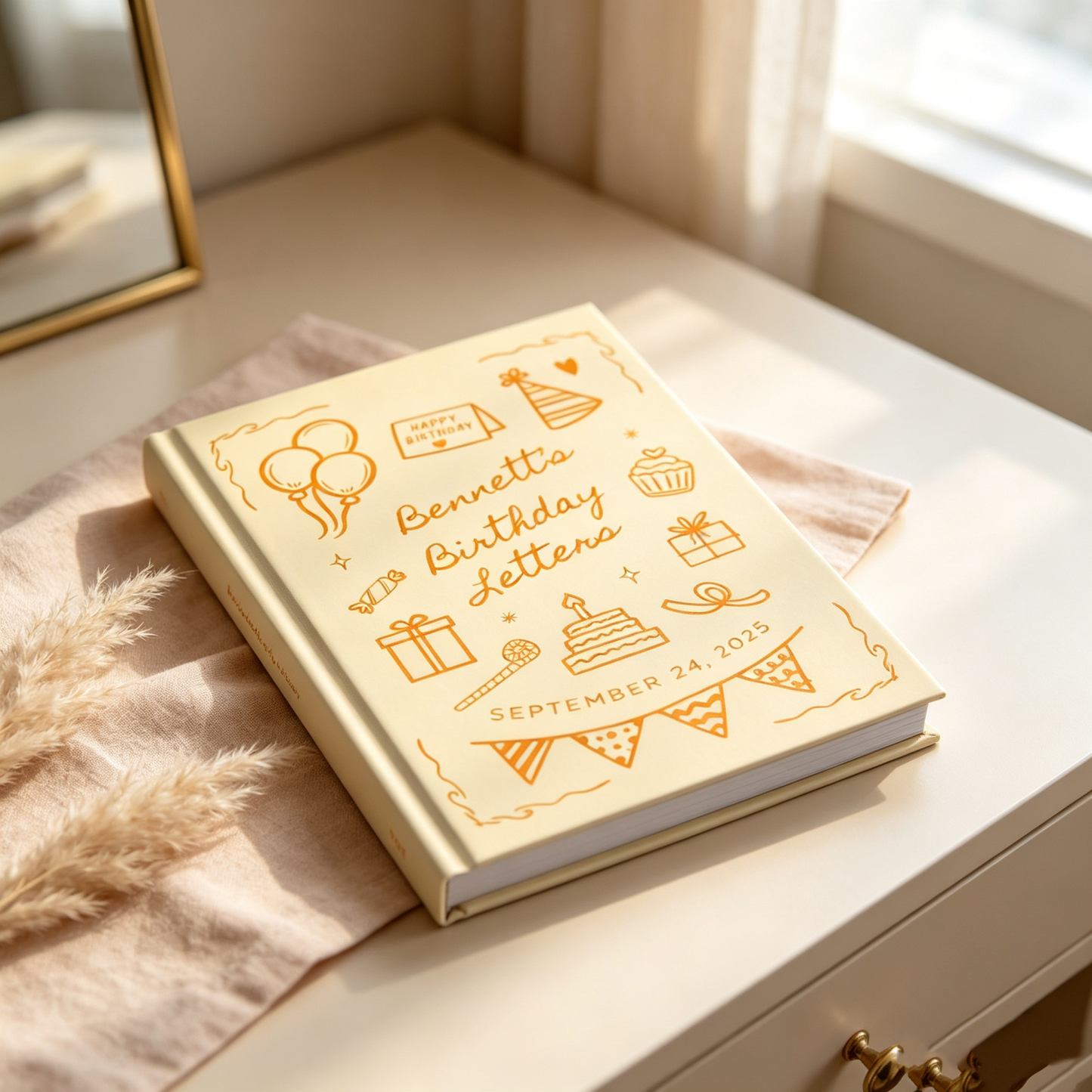 Personalized First Birthday Journal for Girls, Custom Baby Memory Book, Letters to My Daughter Keepsake, 1st Birthday Gift,