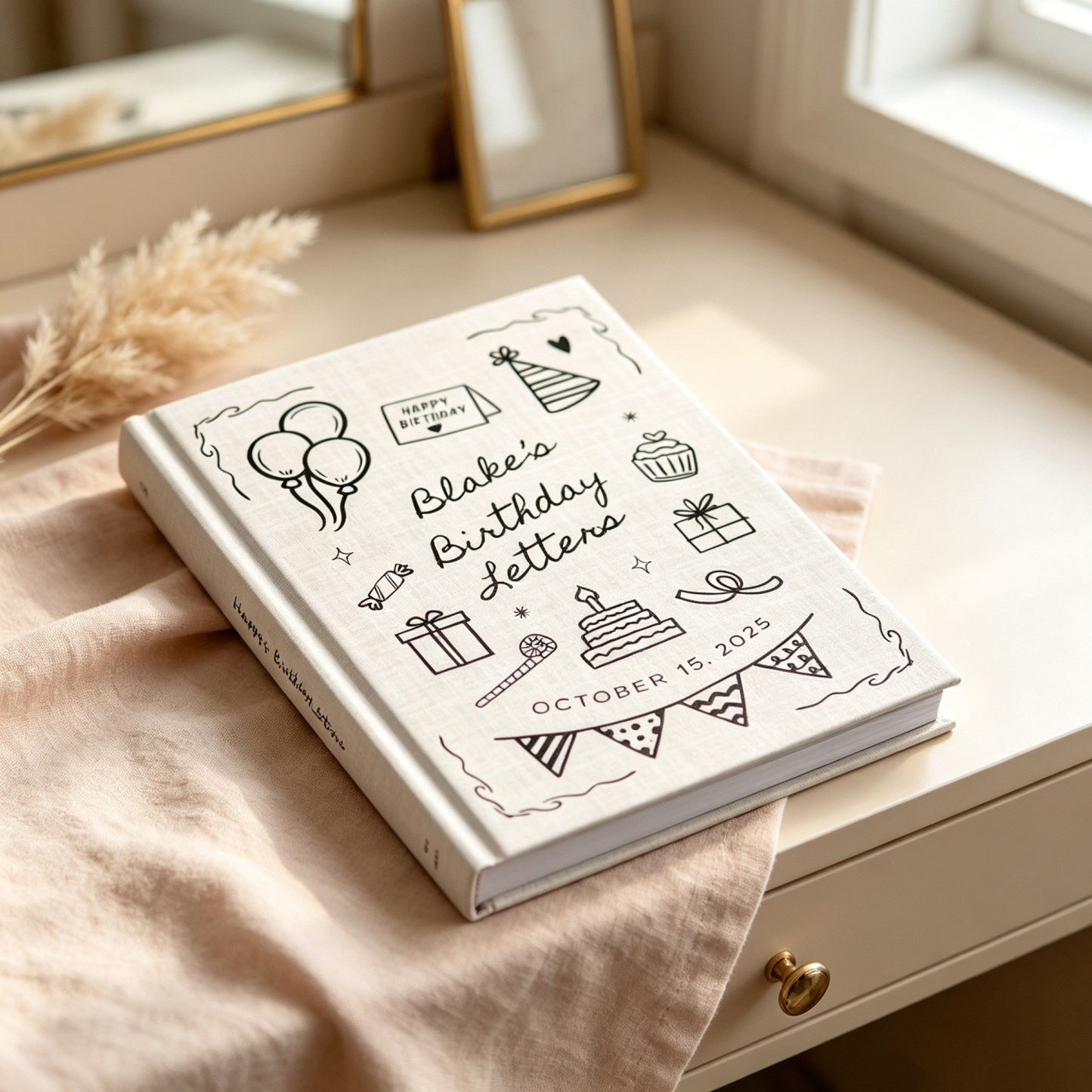 Personalized First Birthday Journal for Girls, Custom Baby Memory Book, Letters to My Daughter Keepsake, 1st Birthday Gift,