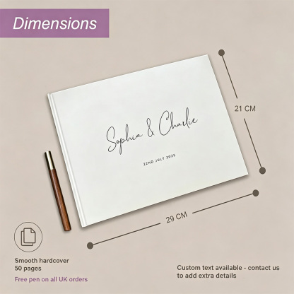 Personalized Wedding Guest Book, Custom Linen Guest Book with Names and Date, Luxury Wedding Keepsake Journal, Rustic Wedding Reception Decor