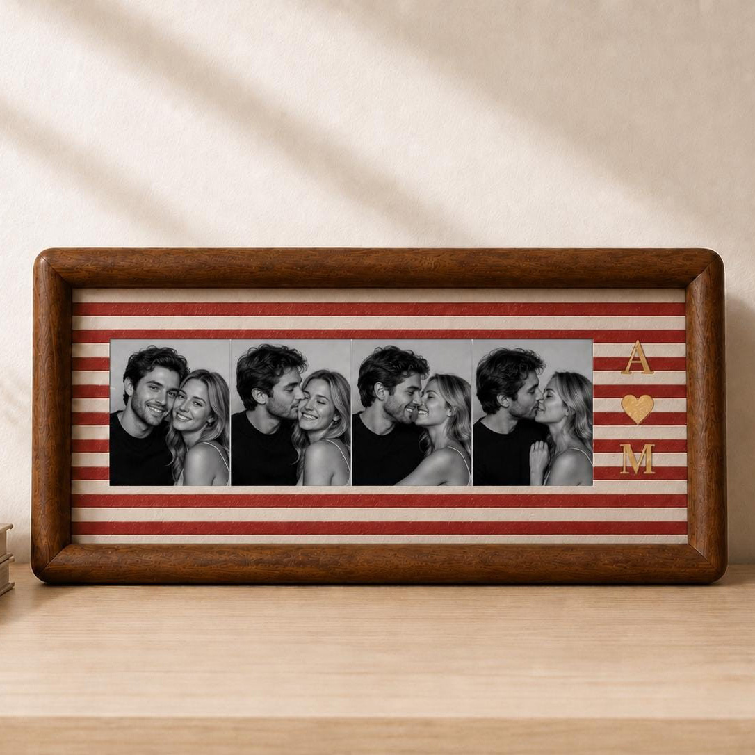Personalized Photo Strip Frame – Custom Couple Keepsake & Wall Decor