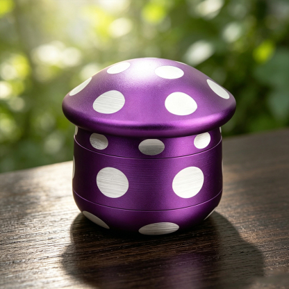 Personalized Mushroom-Shaped Metal Grinder with Name, Mesh Sieve and Mini Scraper, Birthday Gift for Adults