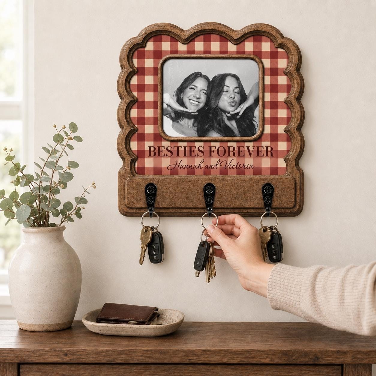 Personalized Photo Key Holder – Custom Wooden Memory Wall Decor