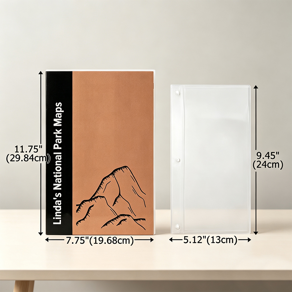 Personalized National Park Map Binder with Custom Text, Travel Map Organizer and Collector Album, Birthday Gift for Park Lovers