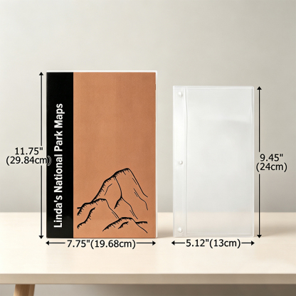 Personalized National Park Map Binder with Custom Text, Travel Map Organizer and Collector Album, Birthday Gift for Park Lovers