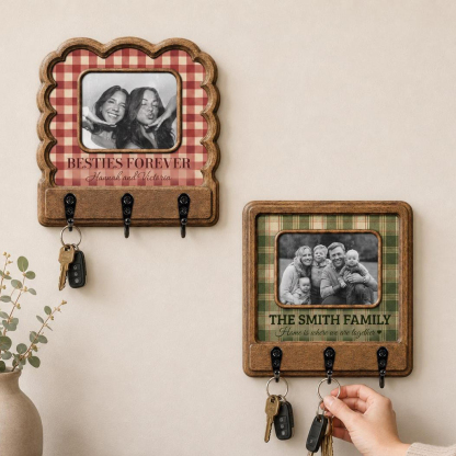Personalized Photo Key Holder – Custom Wooden Memory Wall Decor