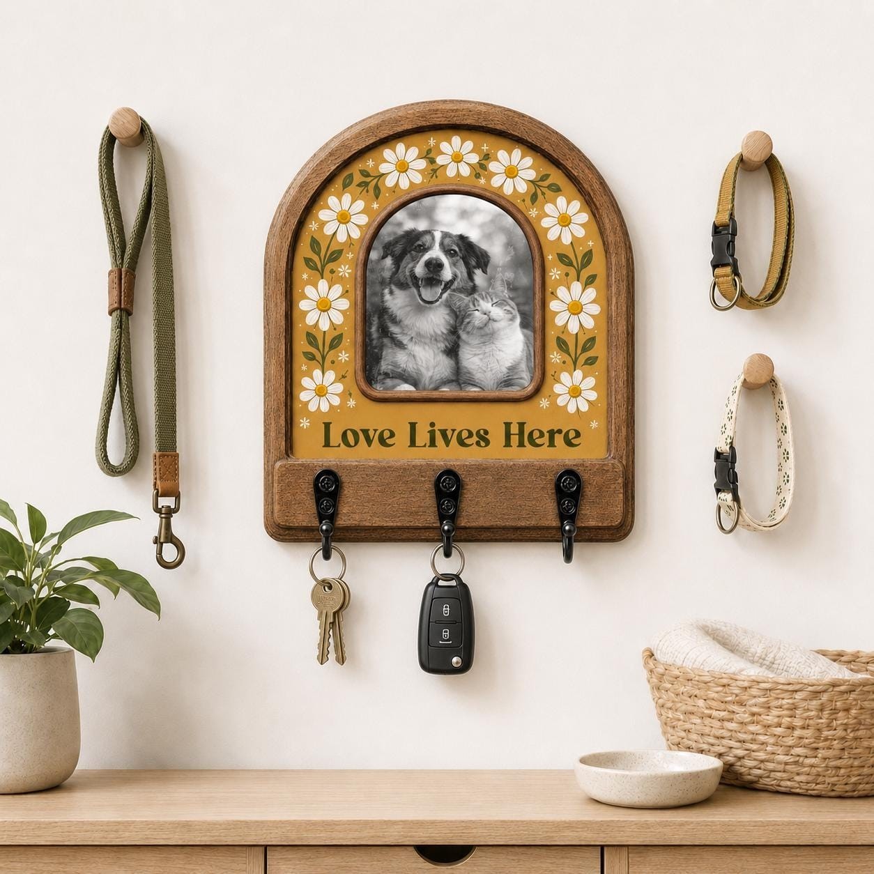 Personalized Photo Key Holder – Custom Wooden Memory Wall Decor