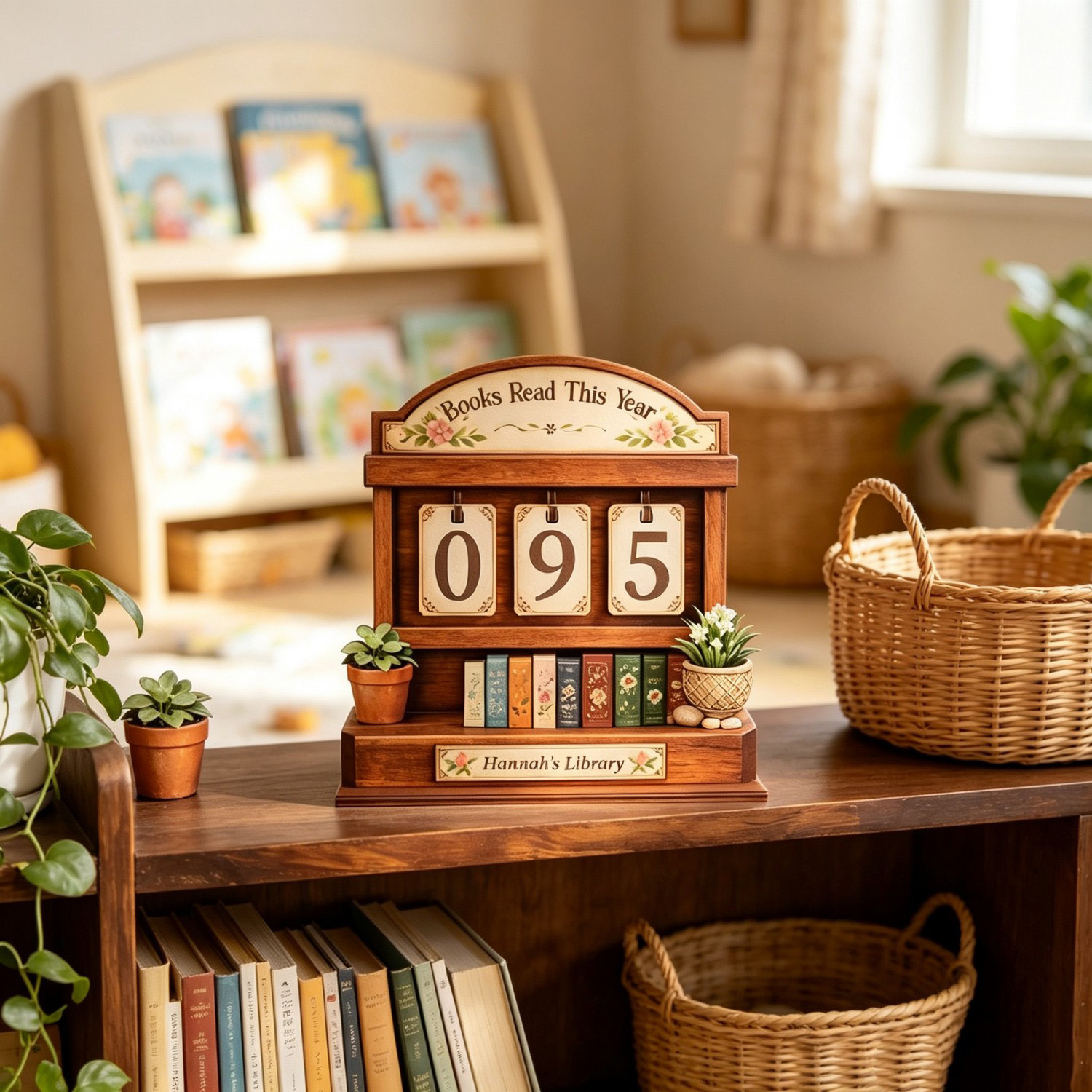 Personalized Books Read This Year Tracker, Wooden Reading Tracker Display, Custom Library Decor, Book Lover Gift, Reading Goal Tracker for Bookworms