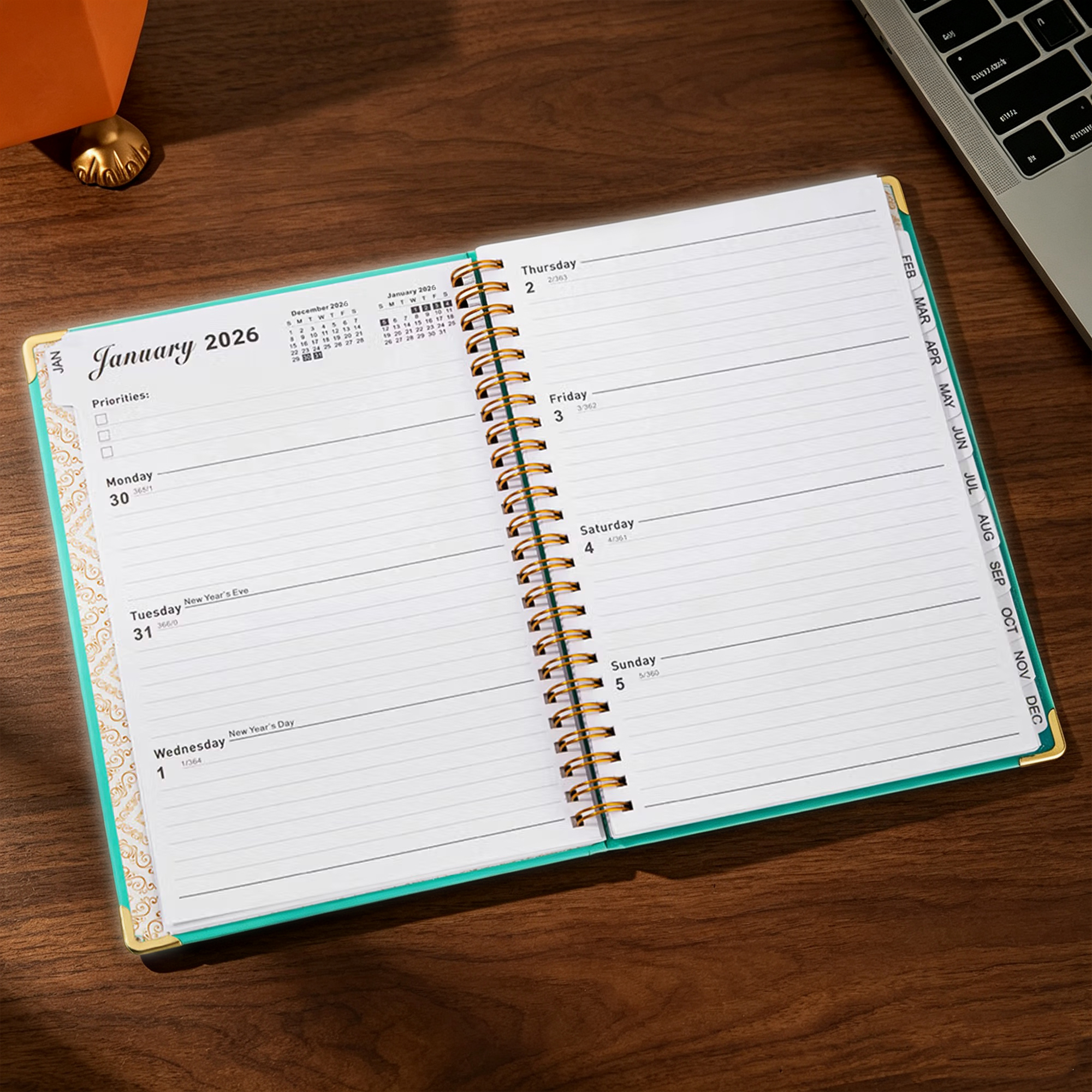 Personalized 2026–2027 Birth Flower Planner with Custom Name, A5 Spiral Weekly and Monthly Organizer, New Year Gift