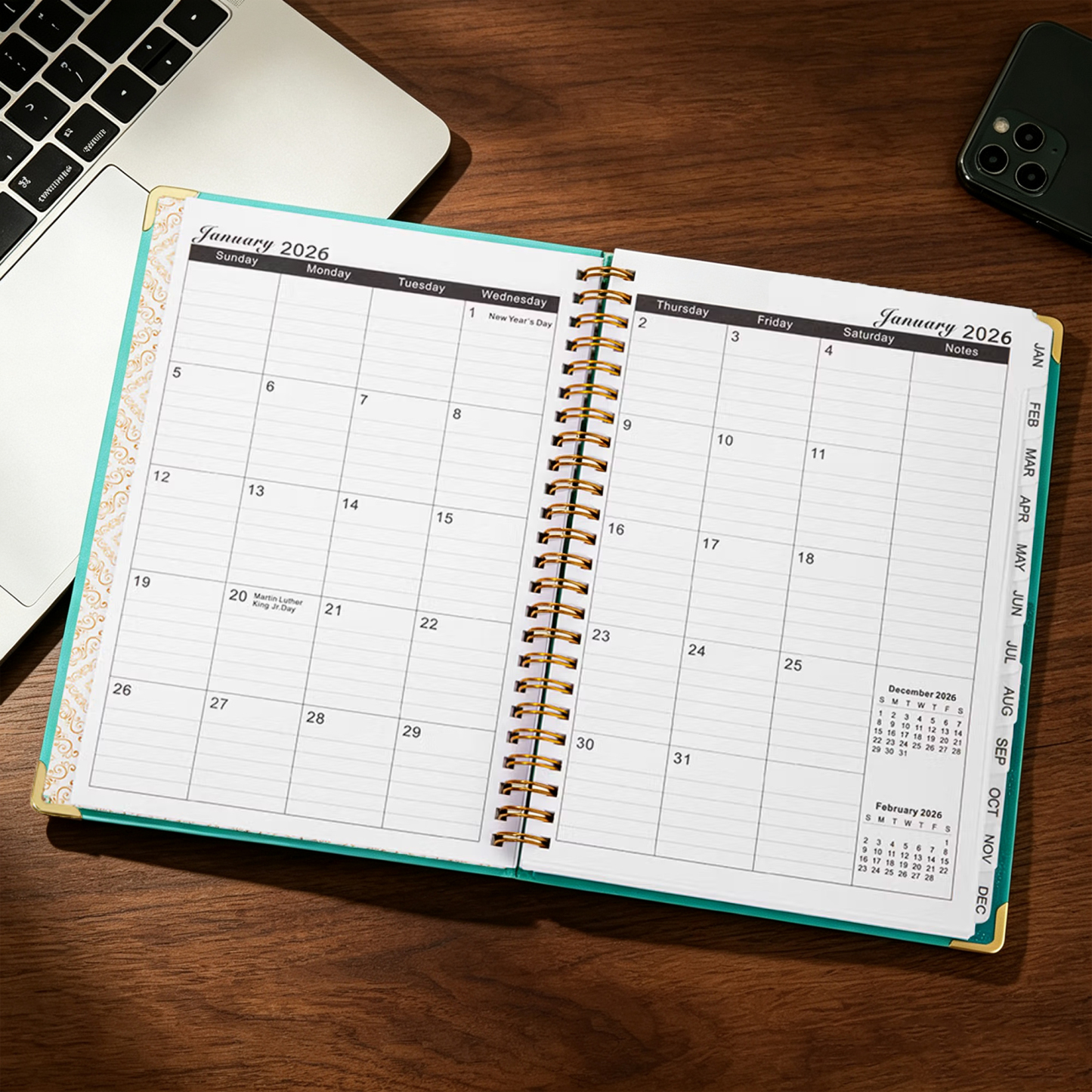 Personalized 2026–2027 Birth Flower Planner with Custom Name, A5 Spiral Weekly and Monthly Organizer, New Year Gift