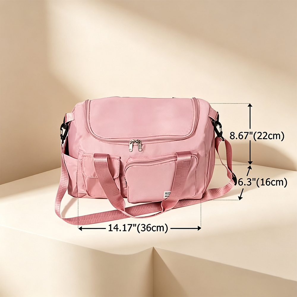 Personalized Birth Flower Travel Duffel Bag with Custom Name, Large Capacity Nylon Weekender Bag for Gym and Overnight Trips