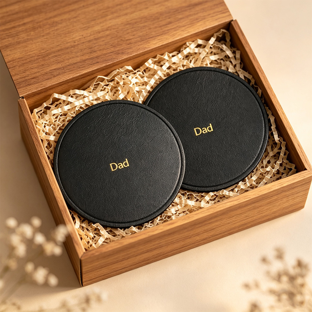 Personalized Leather Coaster Set, Custom Initials Drink Coasters, Handmade Genuine Leather Coasters, Couple Wedding Gift, Housewarming Gift