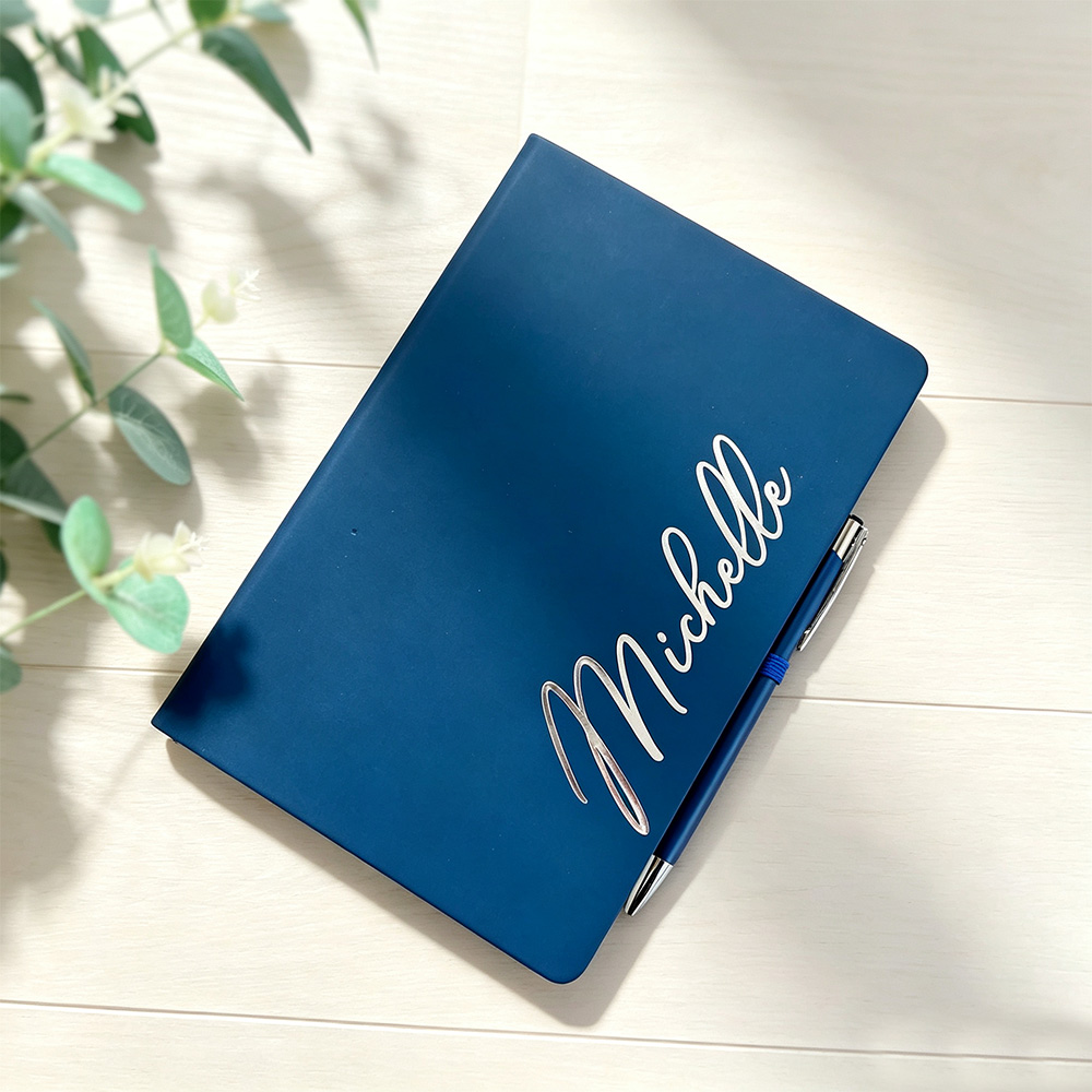 Personalized A5 Notebook with Matching Pen & Gift Box | Custom Name Journal | Luxury Writing Notebook for Women, Students & Professionals
