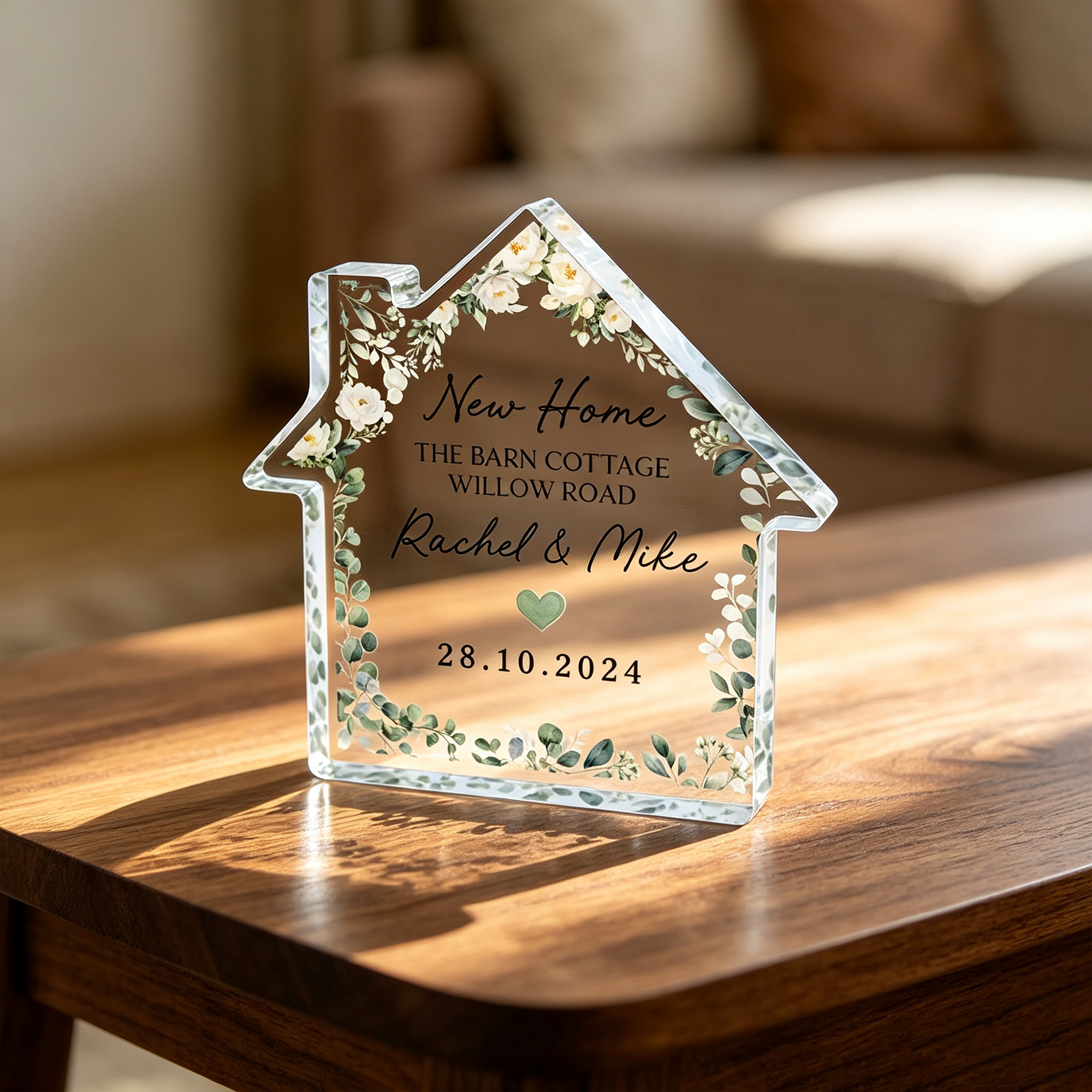 Personalized First Home Gift – Custom House Acrylic Keepsake Sign for New Homeowners & Couples