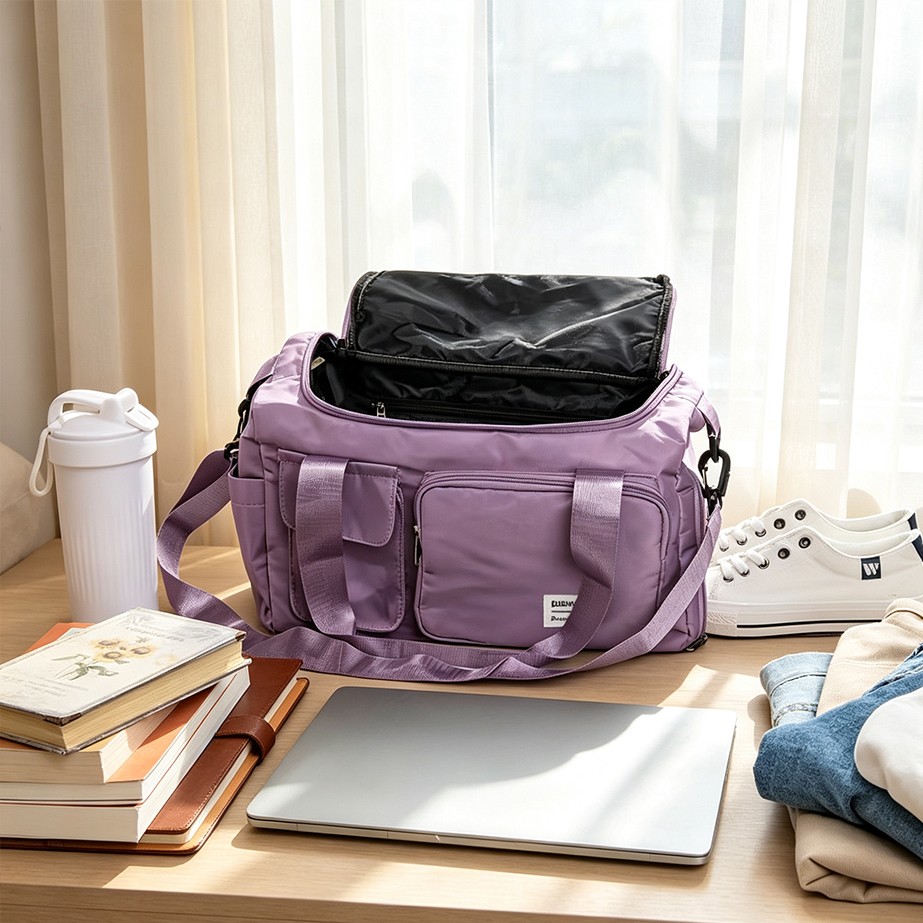 Personalized Multi-Compartment Waterproof Weekend Bag with Name Shoulder Strap Travel Duffel Bag Birthday Gift for Women