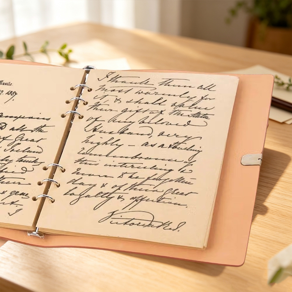 Personalized Family Recipe Book with Custom Name, Floral Leather Binder Journal with Refillable Pages, Gift for Mom