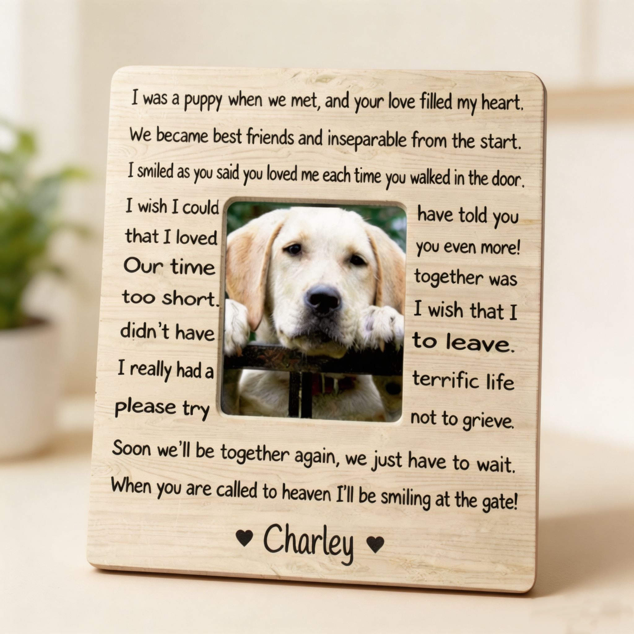 Personalized Pet Memorial Frame – Custom Dog Loss Keepsake Gift with Photo & Name