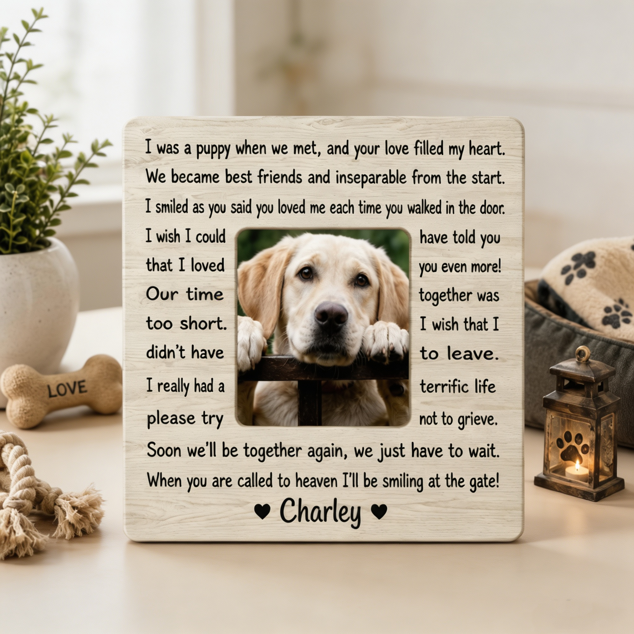 Personalized Pet Memorial Frame – Custom Dog Loss Keepsake Gift with Photo & Name
