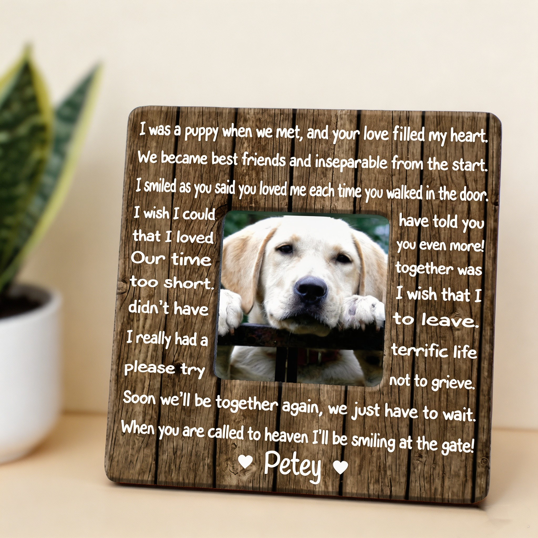 Personalized Pet Memorial Frame – Custom Dog Loss Keepsake Gift with Photo & Name
