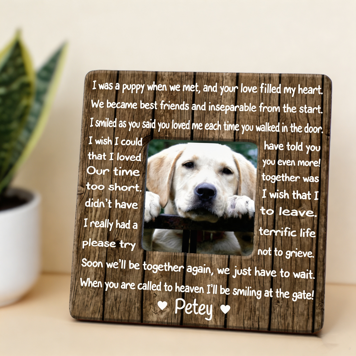 Personalized Pet Memorial Frame – Custom Dog Loss Keepsake Gift with Photo & Name
