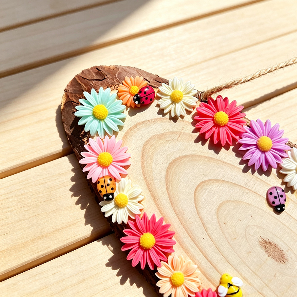 Personalized Floral Garden Sign – Custom Wooden Hanging Plaque with Name, Garden Decor Gift