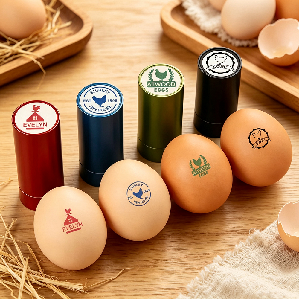 Personalized Hen Silhouette Egg Stamp with Custom Name & Year, Food-Safe Ink Chicken Egg Marker, Farm Fresh Egg Stamper, Gift for Chicken Keepers, Farmers & Backyard Poultry Lovers