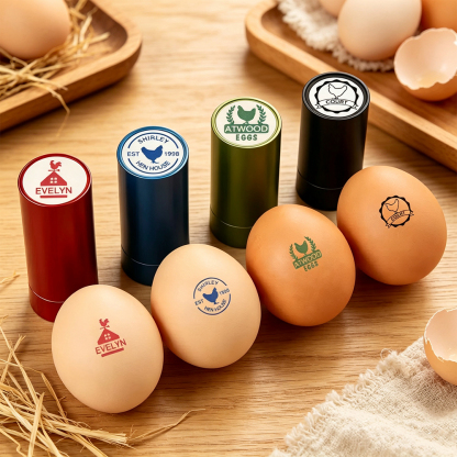 Personalized Hen Silhouette Egg Stamp with Custom Name & Year, Food-Safe Ink Chicken Egg Marker, Farm Fresh Egg Stamper, Gift for Chicken Keepers, Farmers & Backyard Poultry Lovers