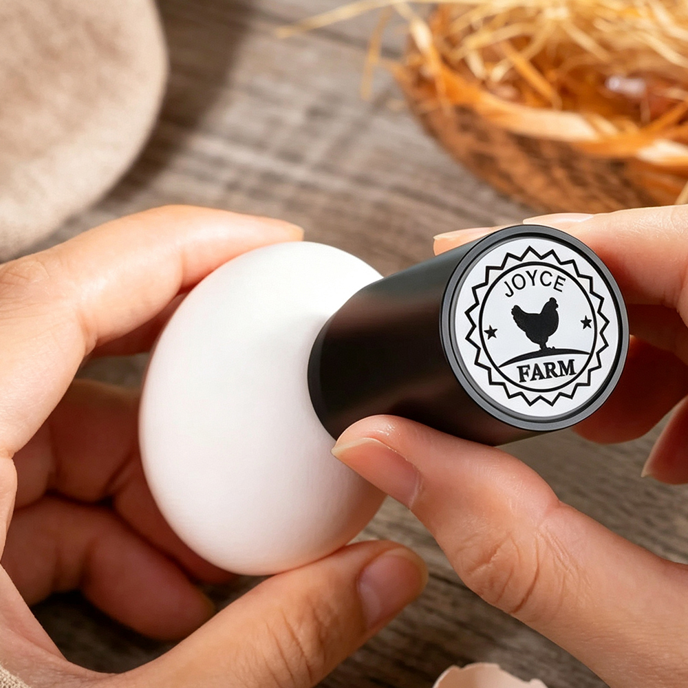 Personalized Hen Silhouette Egg Stamp with Custom Name & Year, Food-Safe Ink Chicken Egg Marker, Farm Fresh Egg Stamper, Gift for Chicken Keepers, Farmers & Backyard Poultry Lovers