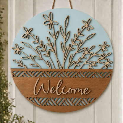 Personalized Family Name Sign – Custom Wooden Door Decor with Last Name, Rustic Home Welcome Sign
