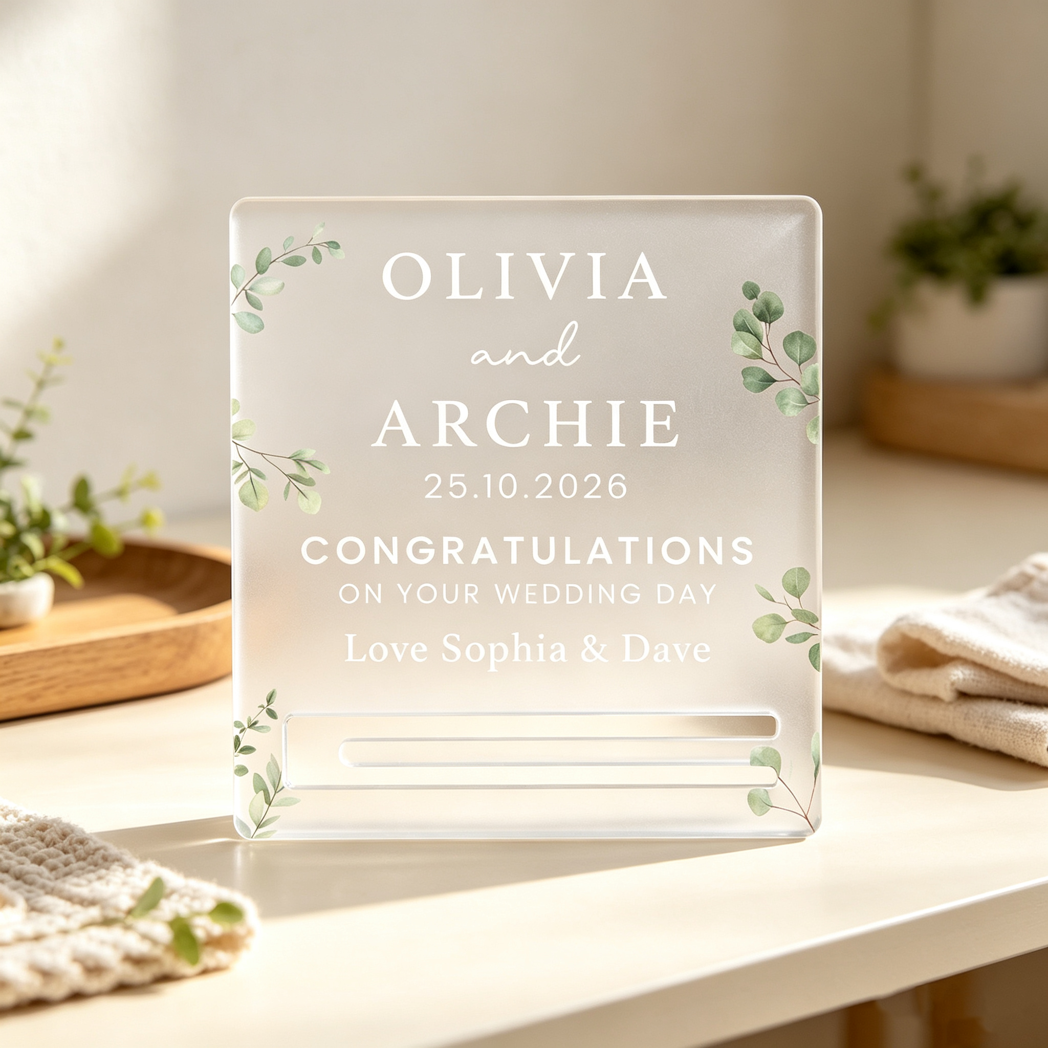 Personalized Wedding Cash Holder – Custom Bride & Groom Money Gift Keepsake for Newlyweds