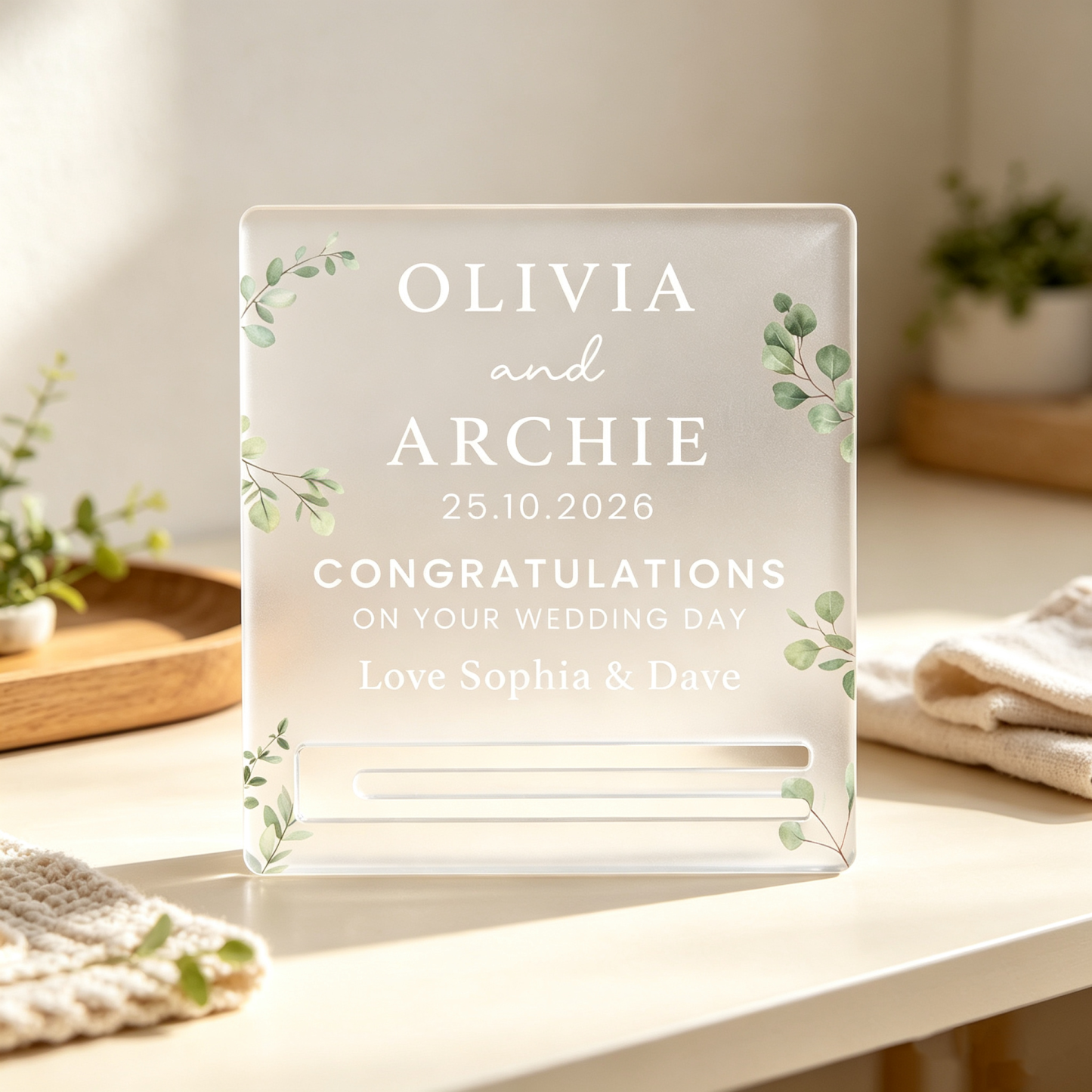 Personalized Wedding Cash Holder – Custom Bride & Groom Money Gift Keepsake for Newlyweds