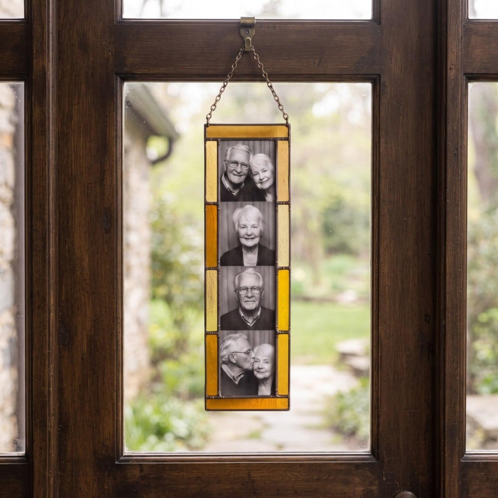 Personalized Stained Glass Photo Strip Frame Hanging Photo Decor