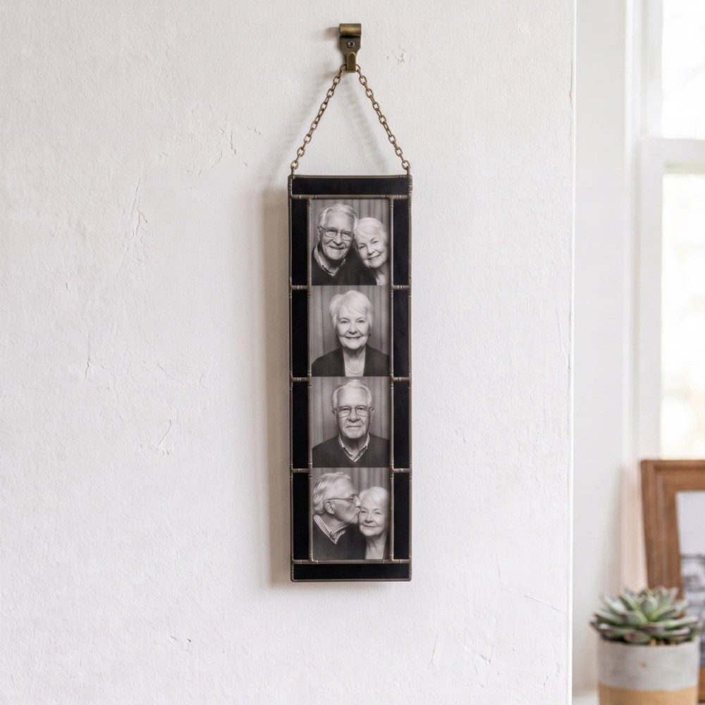 Personalized Stained Glass Photo Strip Frame Hanging Photo Decor