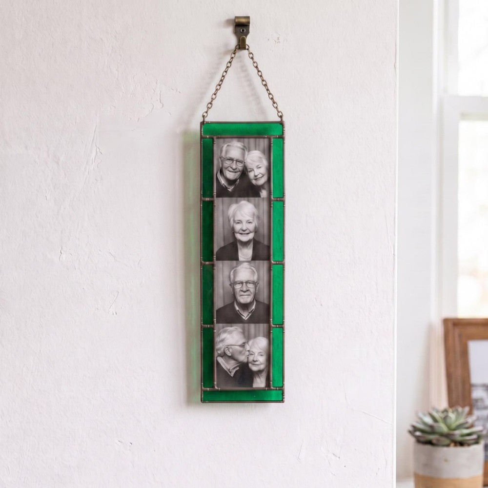 Personalized Stained Glass Photo Strip Frame Hanging Photo Decor