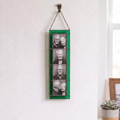 Personalized Stained Glass Photo Strip Frame Hanging Photo Decor