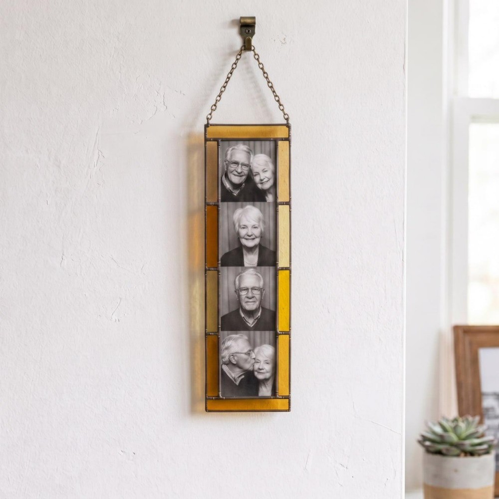 Personalized Stained Glass Photo Strip Frame Hanging Photo Decor