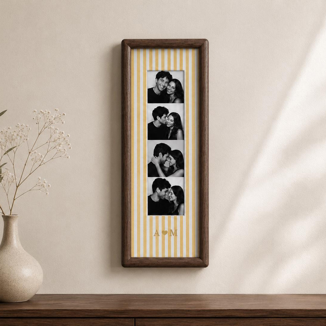 Personalized Couple Photo Strip Frame Custom Wedding Photo Display