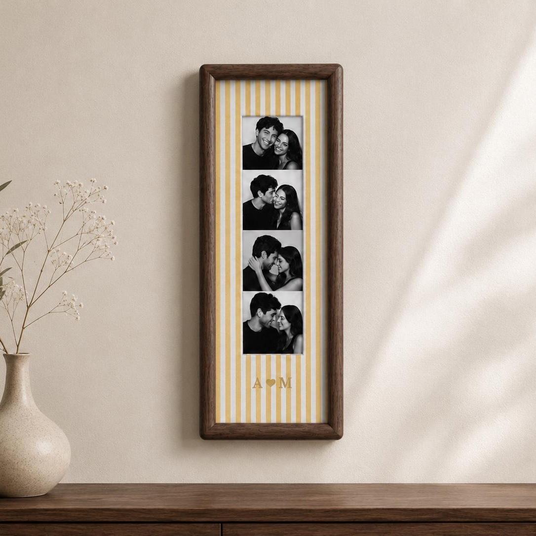 Personalized Couple Photo Strip Frame Custom Wedding Photo Display