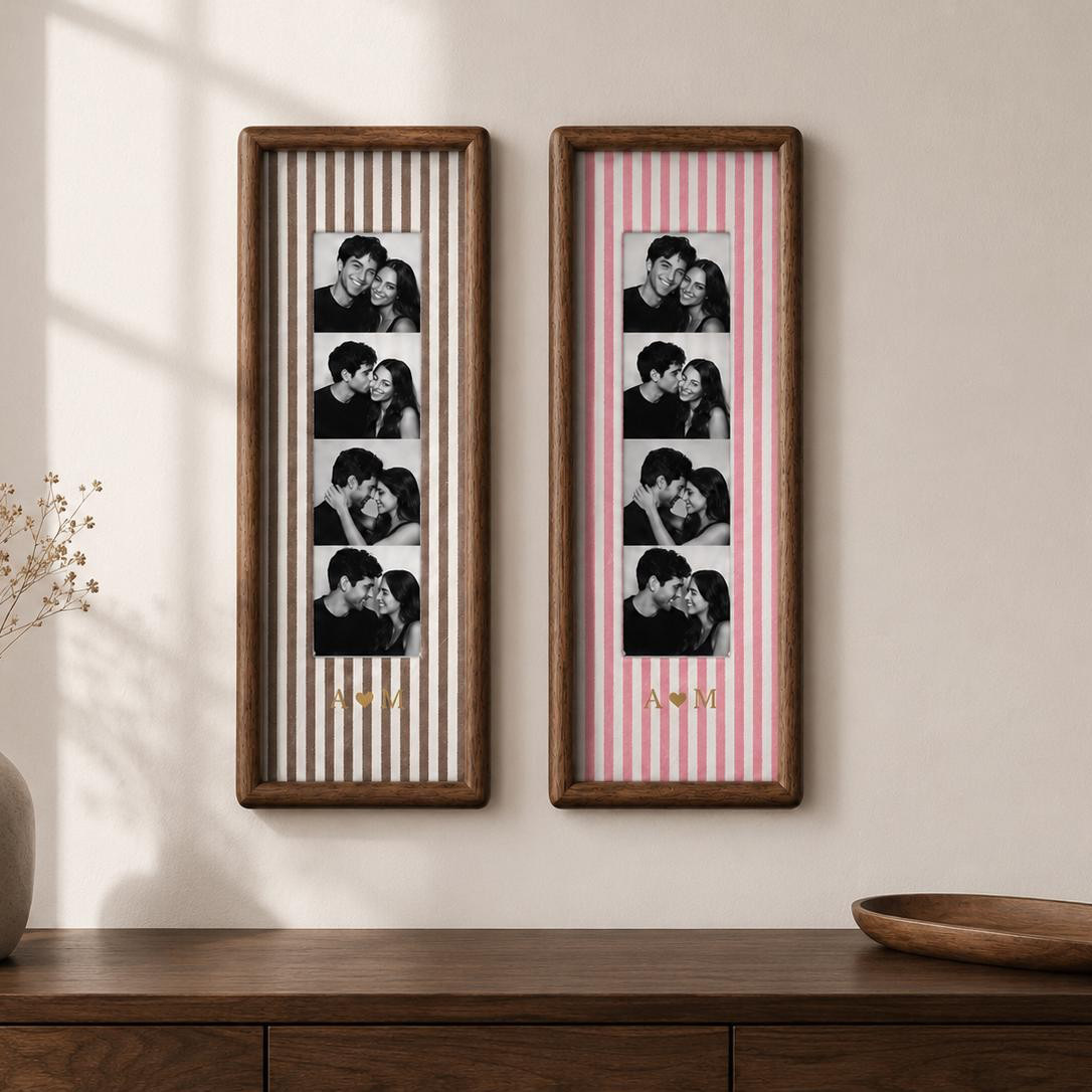 Personalized Couple Photo Strip Frame Custom Wedding Photo Display