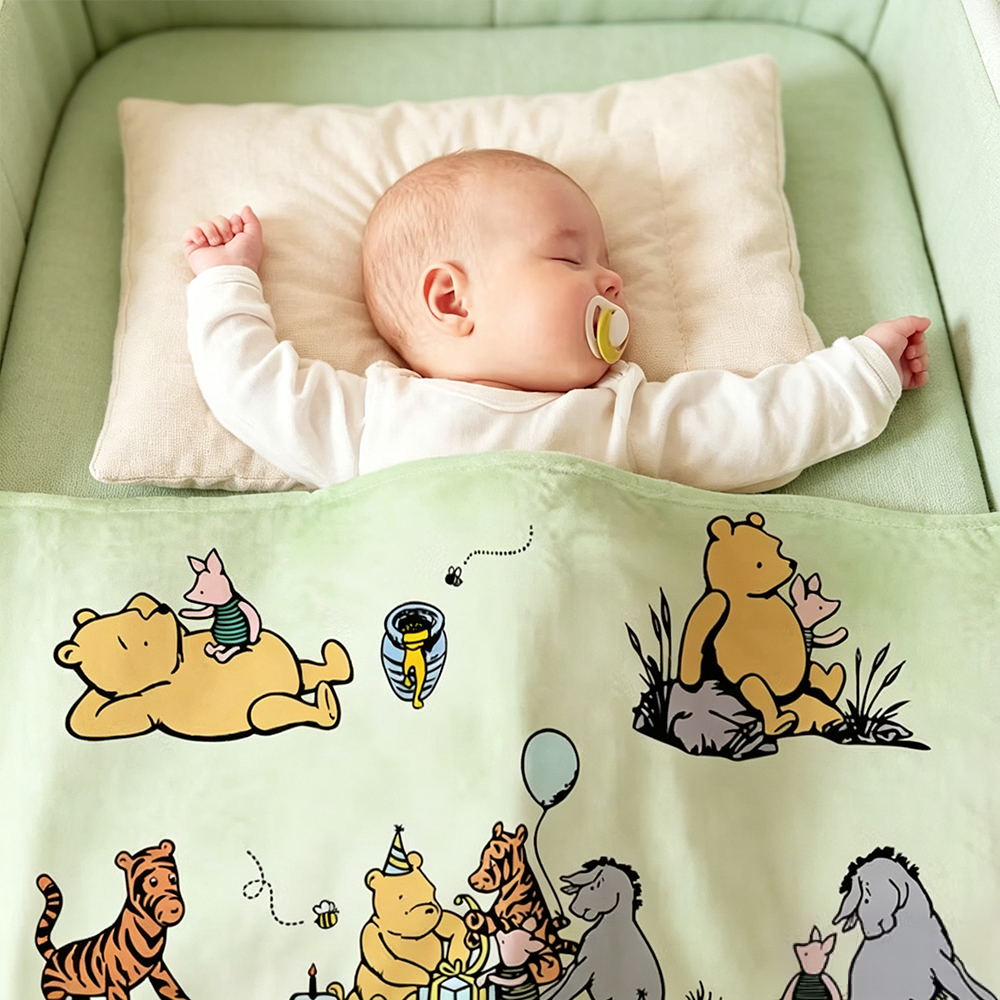 Personalized Woodland Bear & Friends Baby Blanket, Custom Name Soft Fleece Throw, Nursery Swaddle Blanket, Baby Shower Gift for Newborn Boys Girls